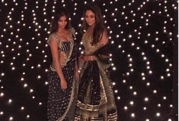 suhana khan wore black saree at shahrukh khan diwali party