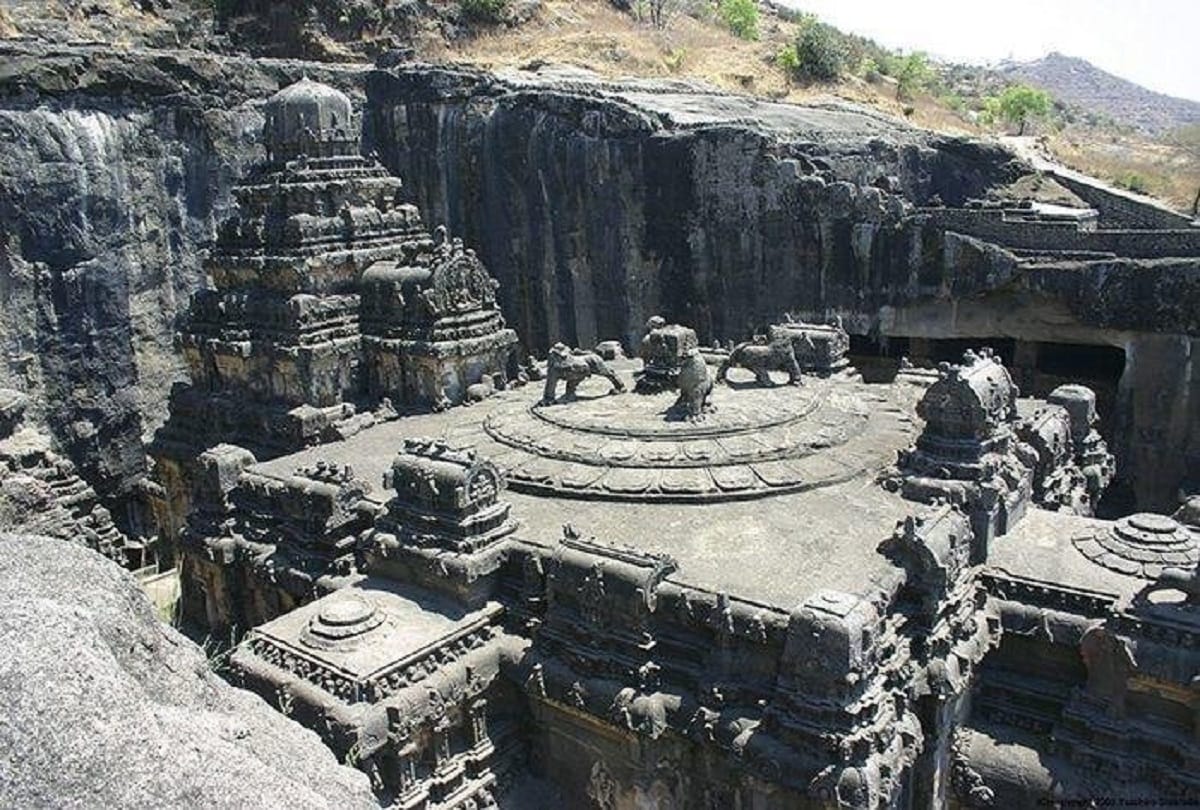 The wonderful temple of architecture is the kailash temple in ellora maharashtra