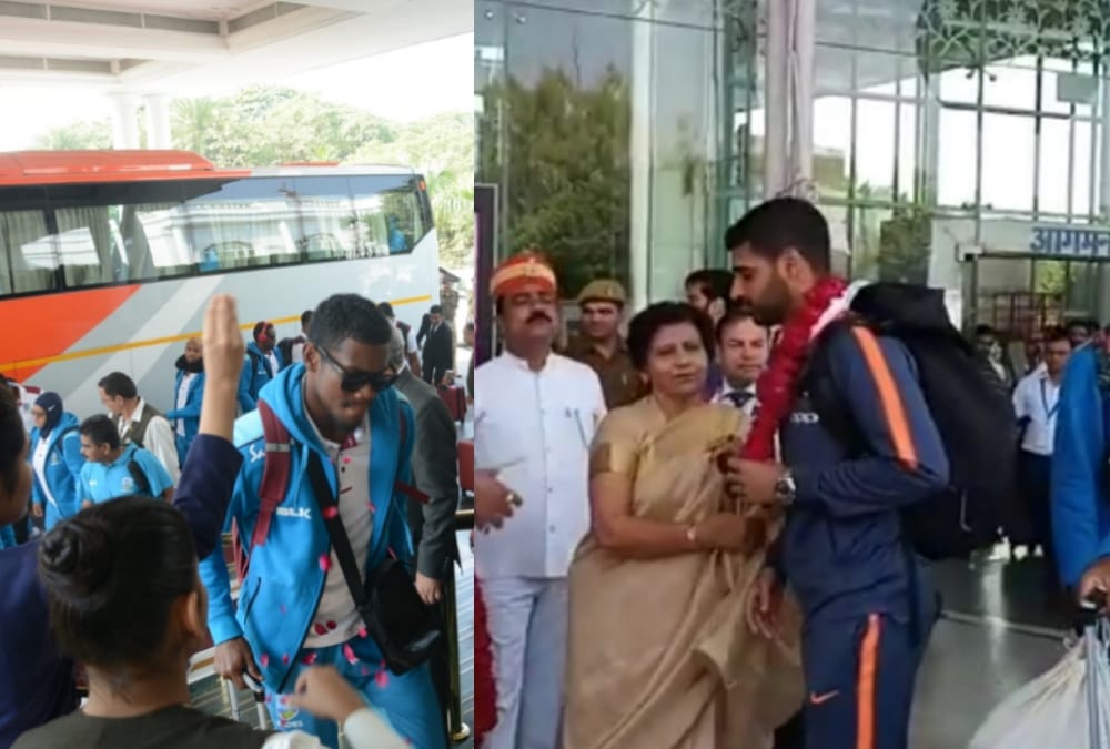 teams arrive for t20 match in lucknow.