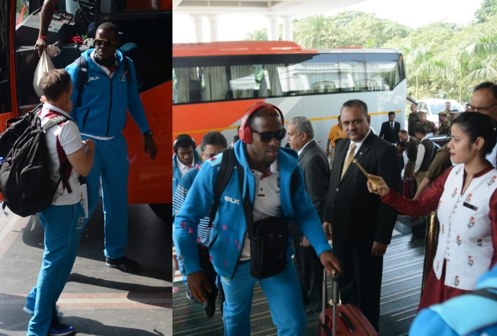 teams arrive for t20 match in lucknow.