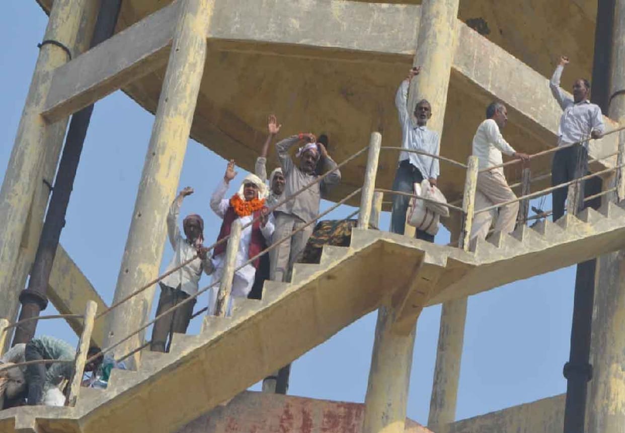 Farmers affected by land acquisition in Dedicated Front Railway Carrier protested