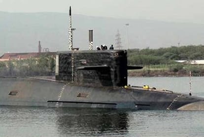 pm narendra modi addresses the crew of Nuclear Submarine INS Arihant