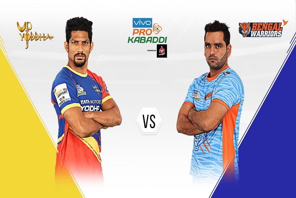 pro kabaddi 2018 : U.P. Yoddha vs Bengal Warriors match draw and ended with 30-30 