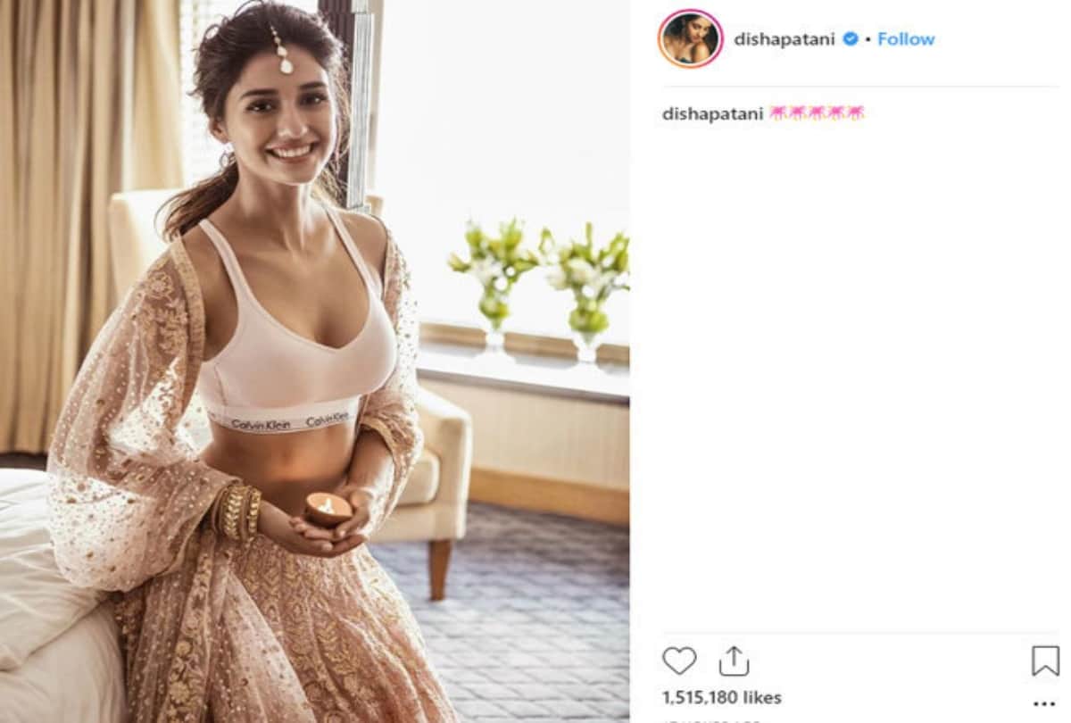 Disha Patani wishes Diwali to fans in sports bra and lehenga gets trolled