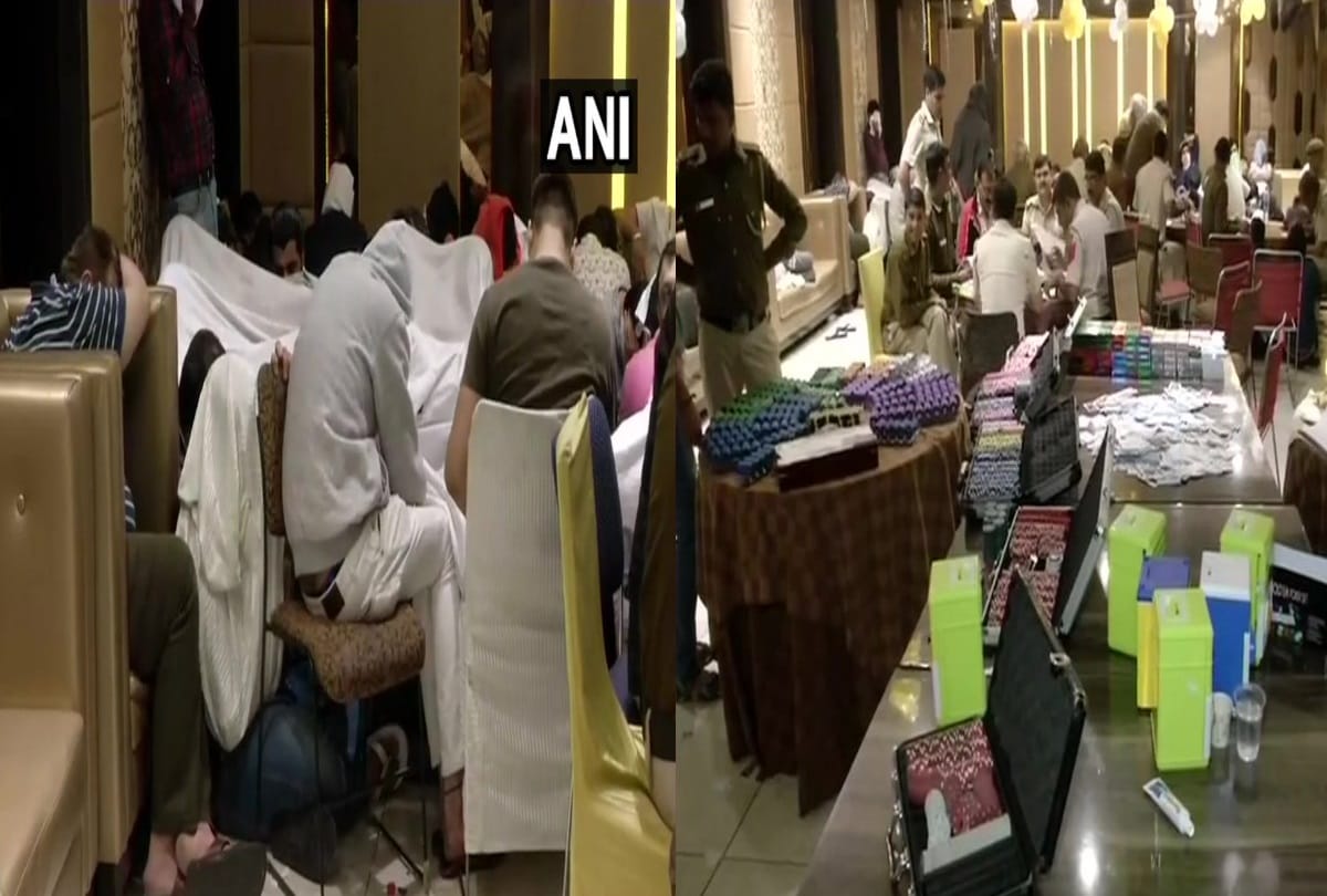 delhi rajouri garden big gambling racket bursted 100 arrested 21 lakh cash 1 crore token seize