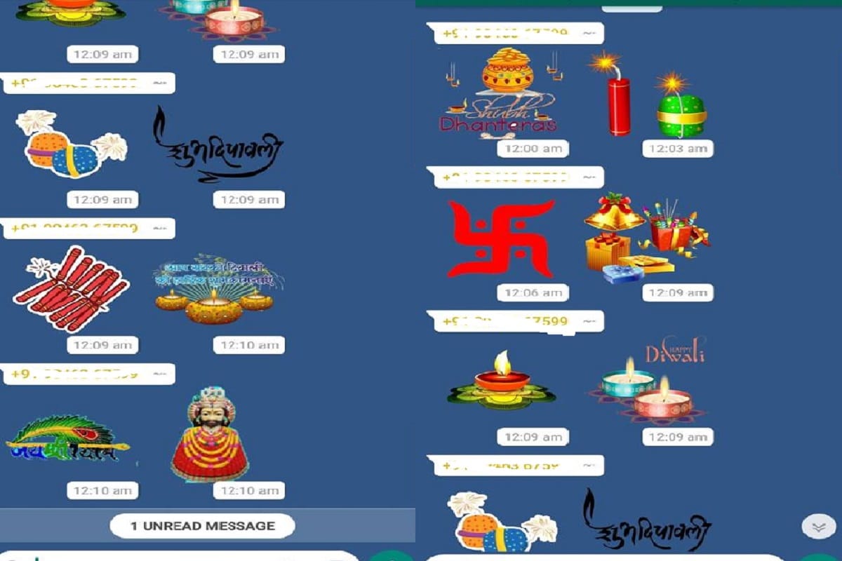 How to send diwali stickers on whatsapp