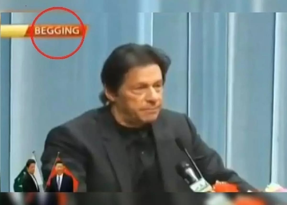 During the speech of Pak PM Imran Khan, PTV channel wrote Beijing to 'Begging' 