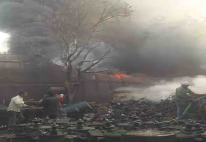 Fire in electrical department store in Hardoi