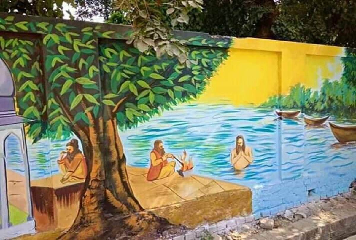Beautiful artifacts appearing on the walls before kumbh in Prayagraj, see photos