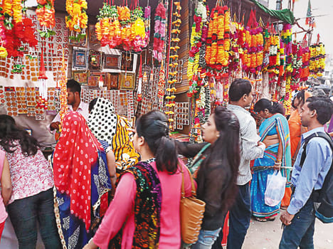 Lakshmi Ganesh idol and various sparks of different colors