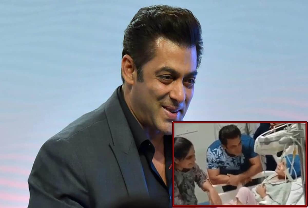 salman khan interacts with a little boy suffering from cancer
