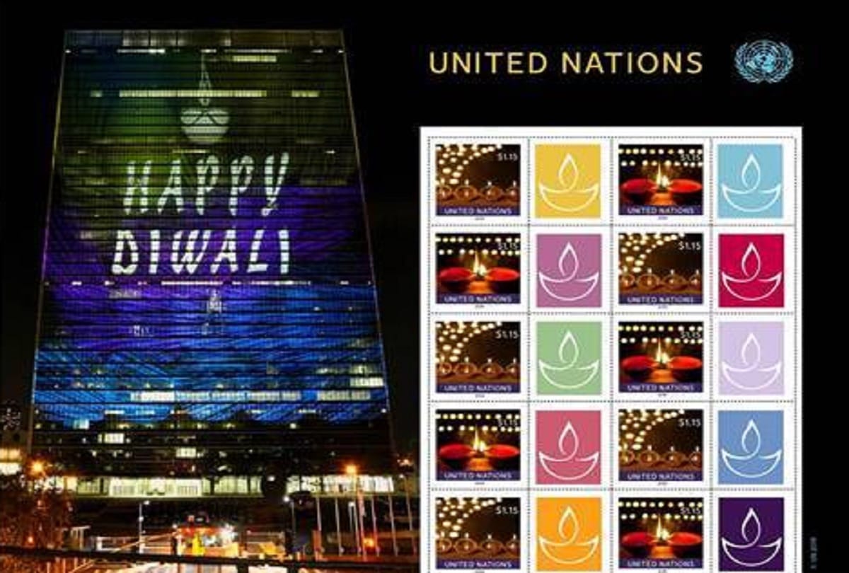 Special Diwali postage stamp released by United Nations Postal Agency