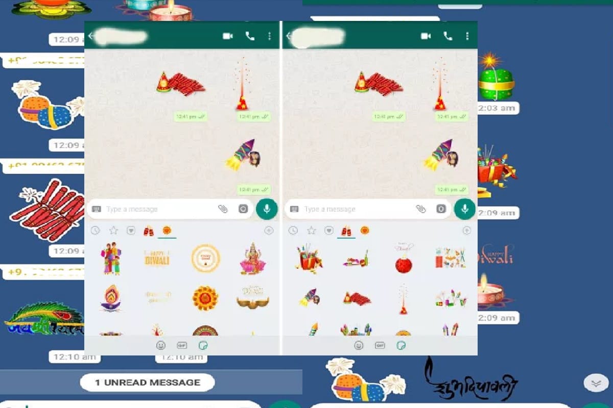 How to send diwali stickers on whatsapp