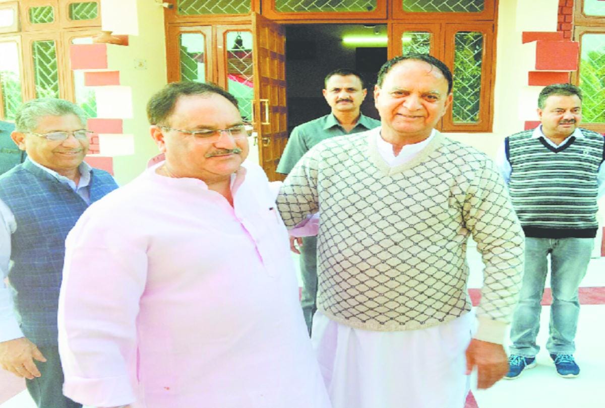 leaders reached jp nadda home to wish him diwali at bilaspur