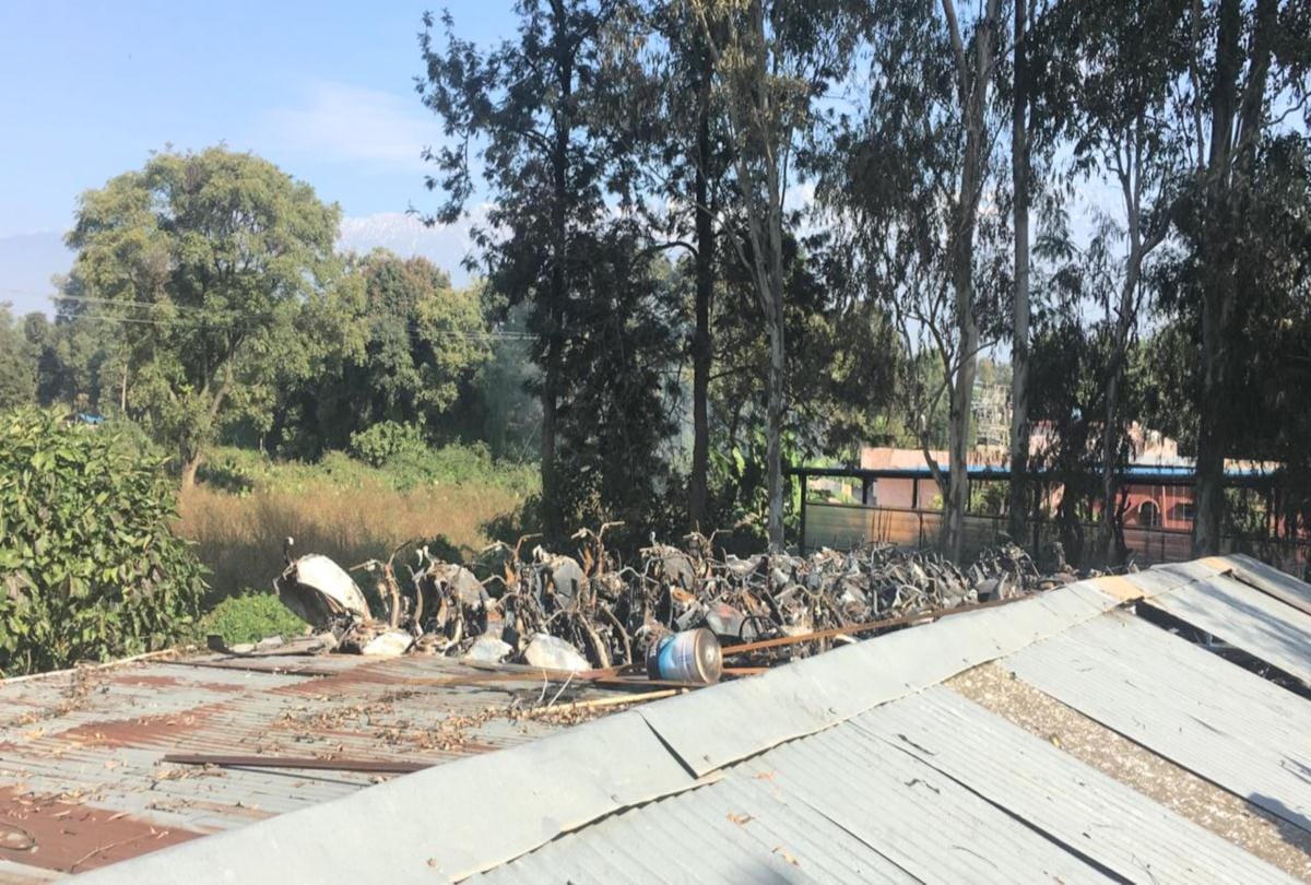 75 Honda Scooties gutted in fire at kangra himachal
