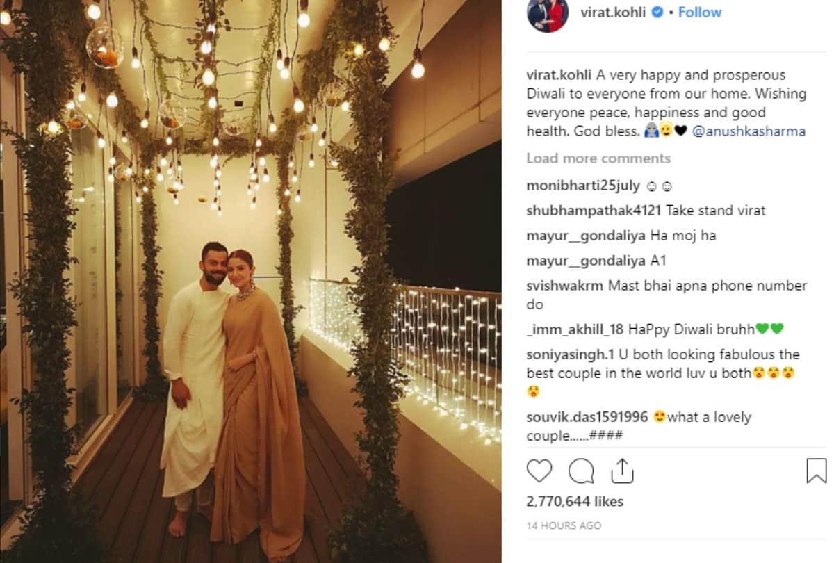 virat kohli and anushka sharma celebrates their first diwali 2018 after wedding see pics