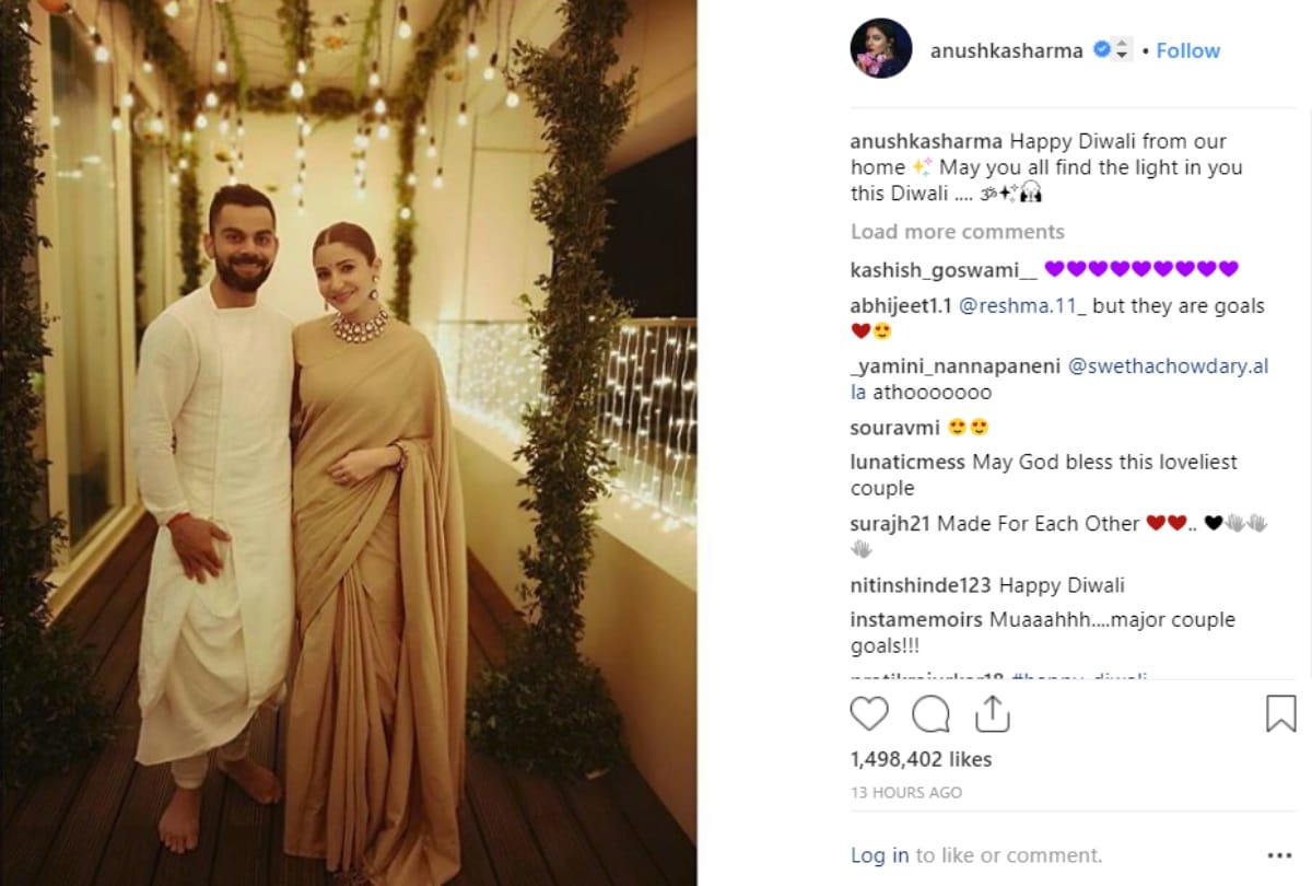 virat kohli and anushka sharma celebrates their first diwali 2018 after wedding see pics