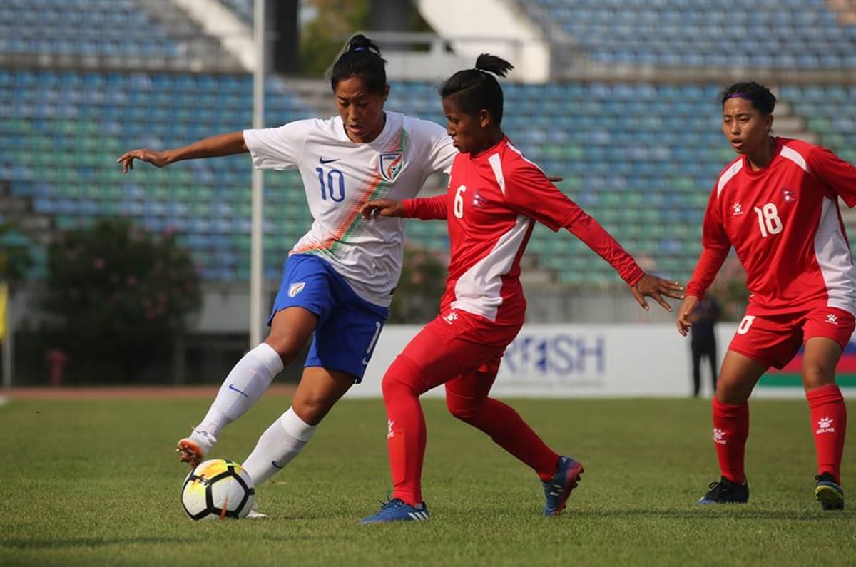 indian women football team played draw against nepal