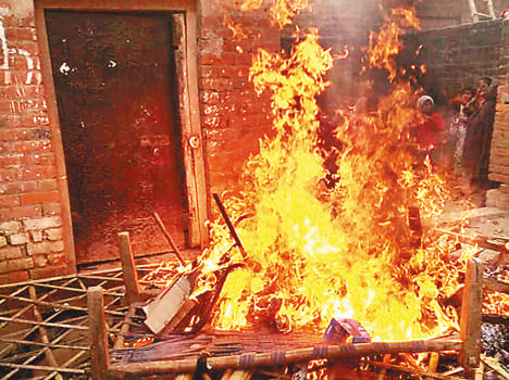 Women's resentment against the liquor contracts, arson