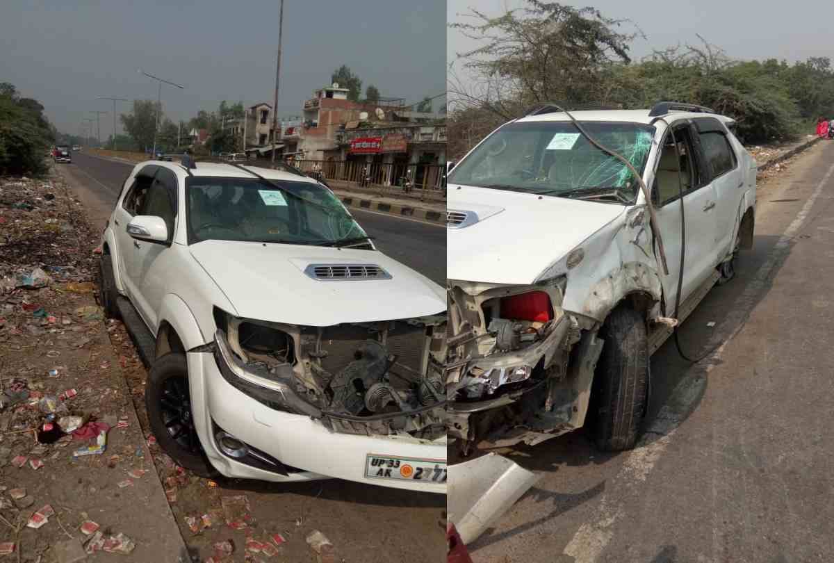 Scot car of bjp mlc dinesh pratap singh met with an accident