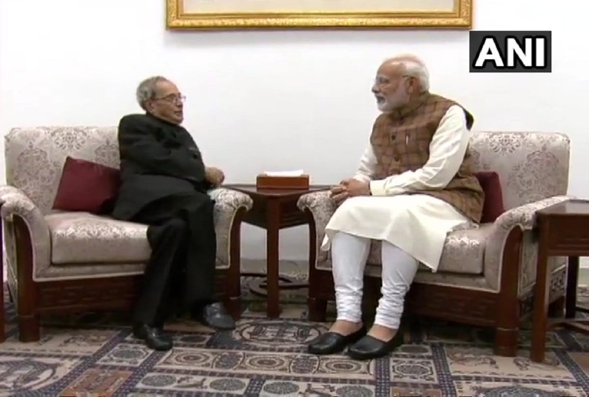 PM Narendra Modi meets former President Pranab Mukherjee