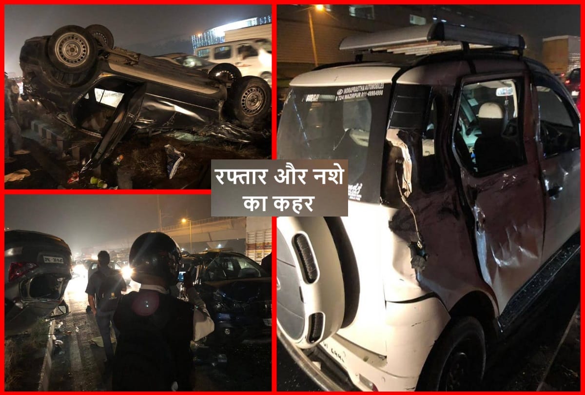 punjabi bagh flyover accident one dead 2 injured accused girl was drunk hits two car jumpimg flyover