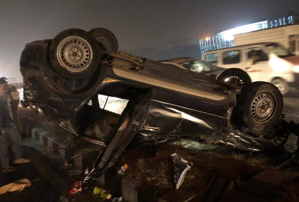 punjabi bagh flyover accident one dead 2 injured accused girl was drunk hits two car jumpimg flyover