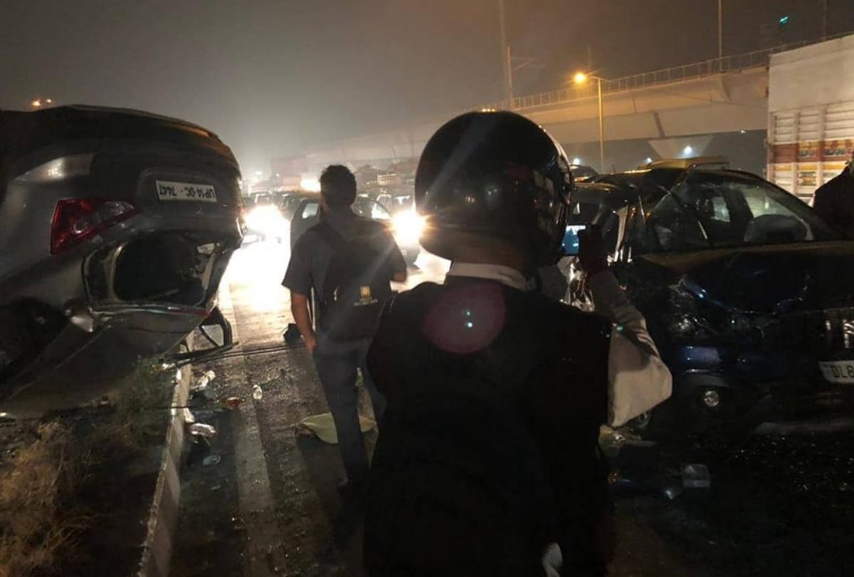 punjabi bagh flyover accident one dead 2 injured accused girl was drunk hits two car jumpimg flyover