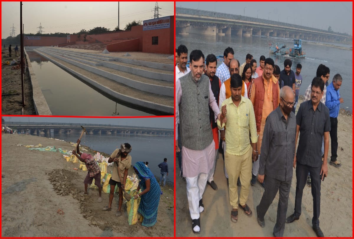 chhath preparations on, devotees demand better facility, minister gopal rai inspect