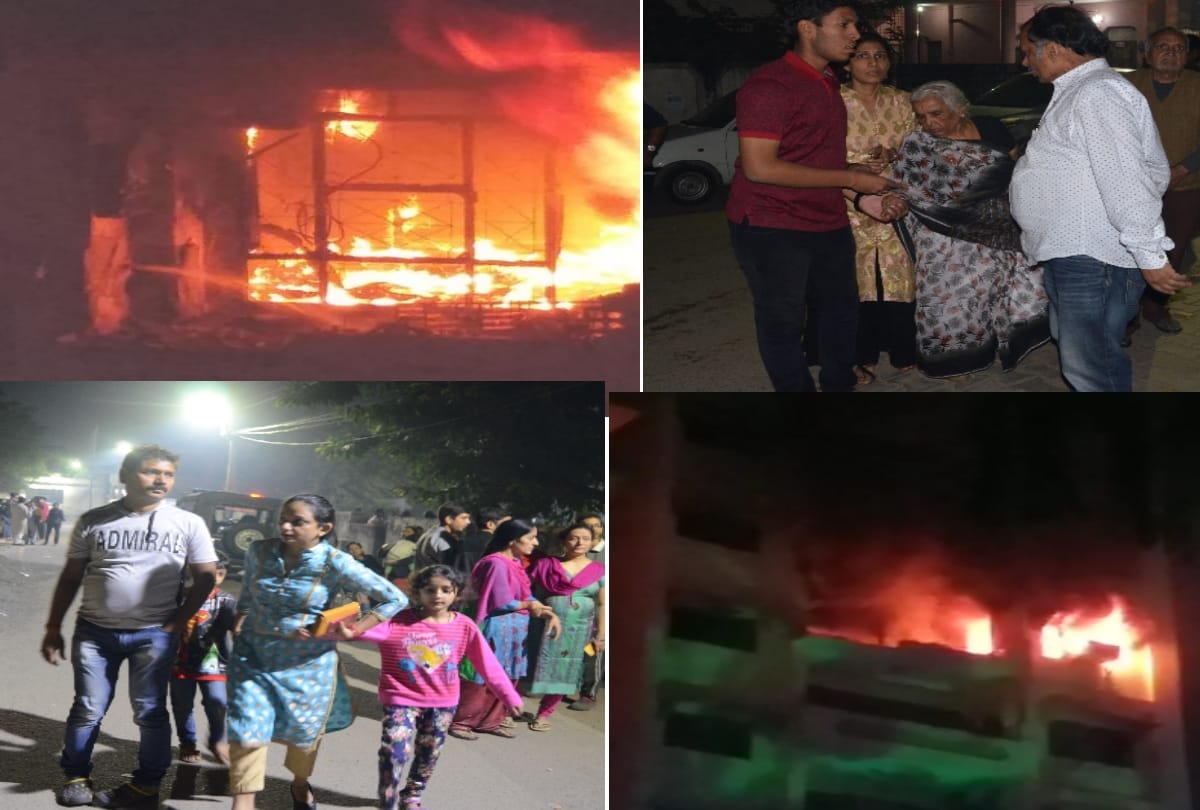 fire in rohtas apartment of lucknow