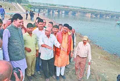 गोपाल राय ने किया छठ घाट का दौरा