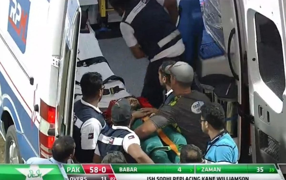 imam ul haq struck by bouncer and taken to hospital