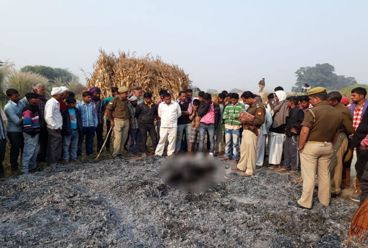 man dead body burned after ruthless killing in firozabad