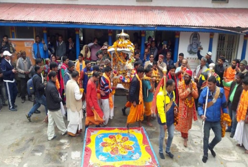 Kedarnath Doli sit on omkareshwar temple in winters 2018 photos