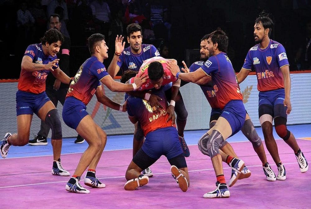 Dabang Delhi K.C. beat jaypur pink panthers by 40-29 in pro kabaddi 2018
