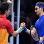 Kei Nishikori and Roger Federer