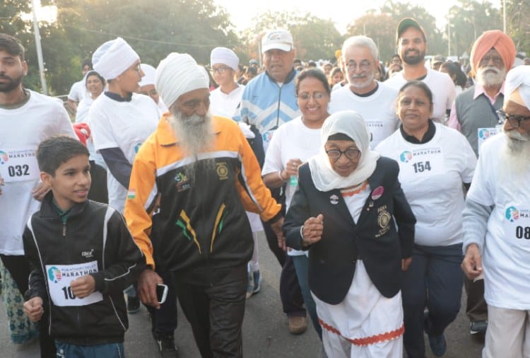 102 year old Maul Kaur run in chandigarh Marathon