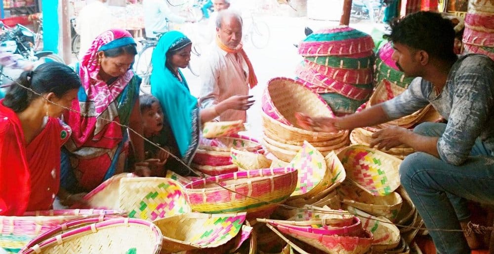 MahaPrav Chhath started with cylindrical food