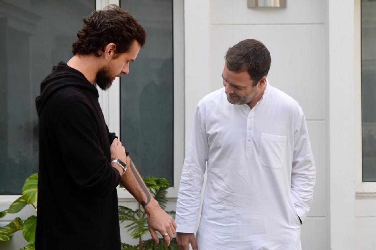 rahul gandhi met with Twitter CEO talk about  tattoo and Fake News