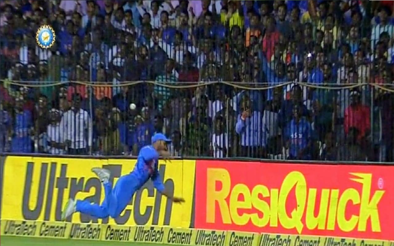 VIDEO: Shikhar Dhawan saves a six of Shai Hope's bat with sensational fielding effort