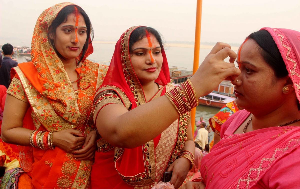 Chhath Puja celebration in varanasi see photos