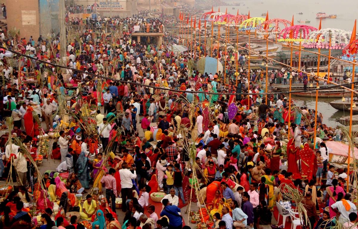 Chhath Puja celebration in varanasi see photos