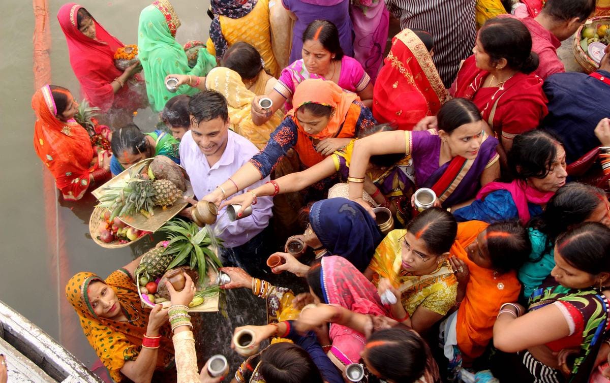 Chhath Puja celebration in varanasi see photos