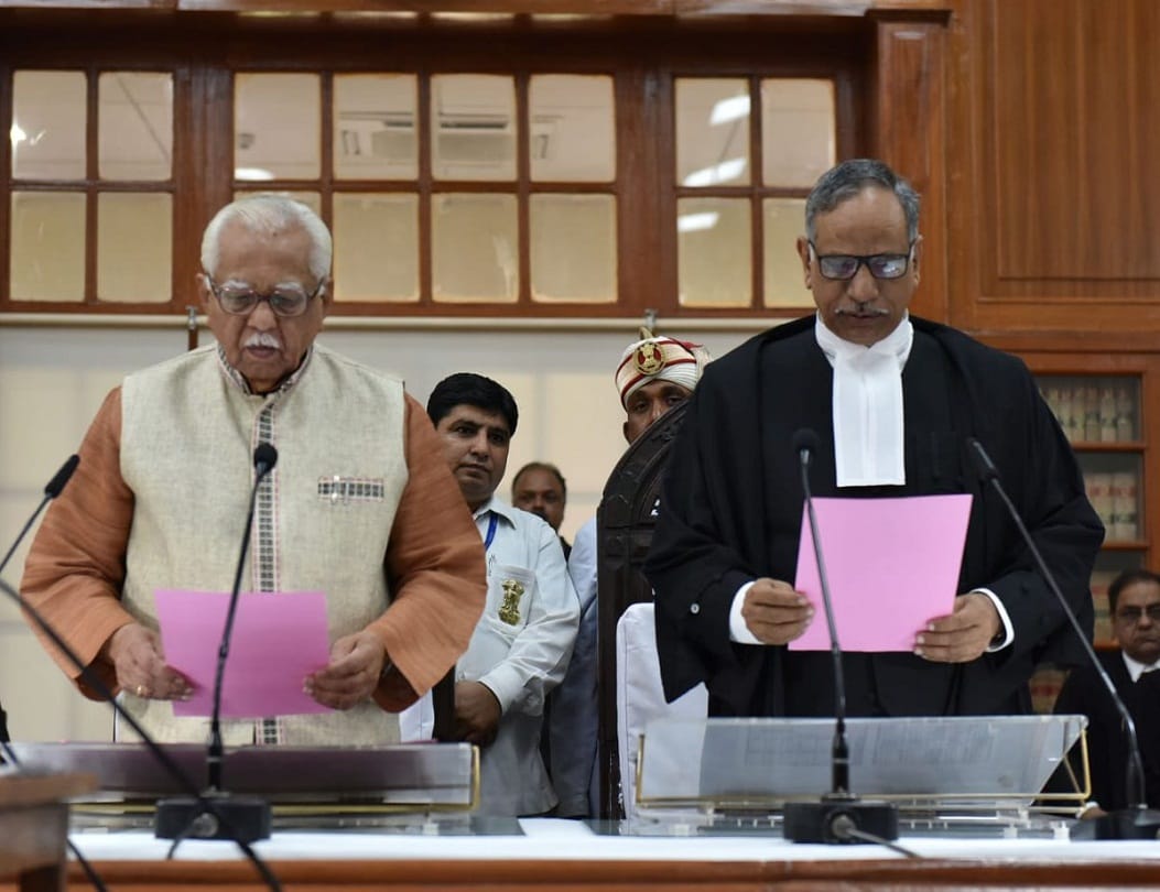 Justice Govind Mathur takes oath as Chief Justice of the Allahabad High Court in Prayagraj
