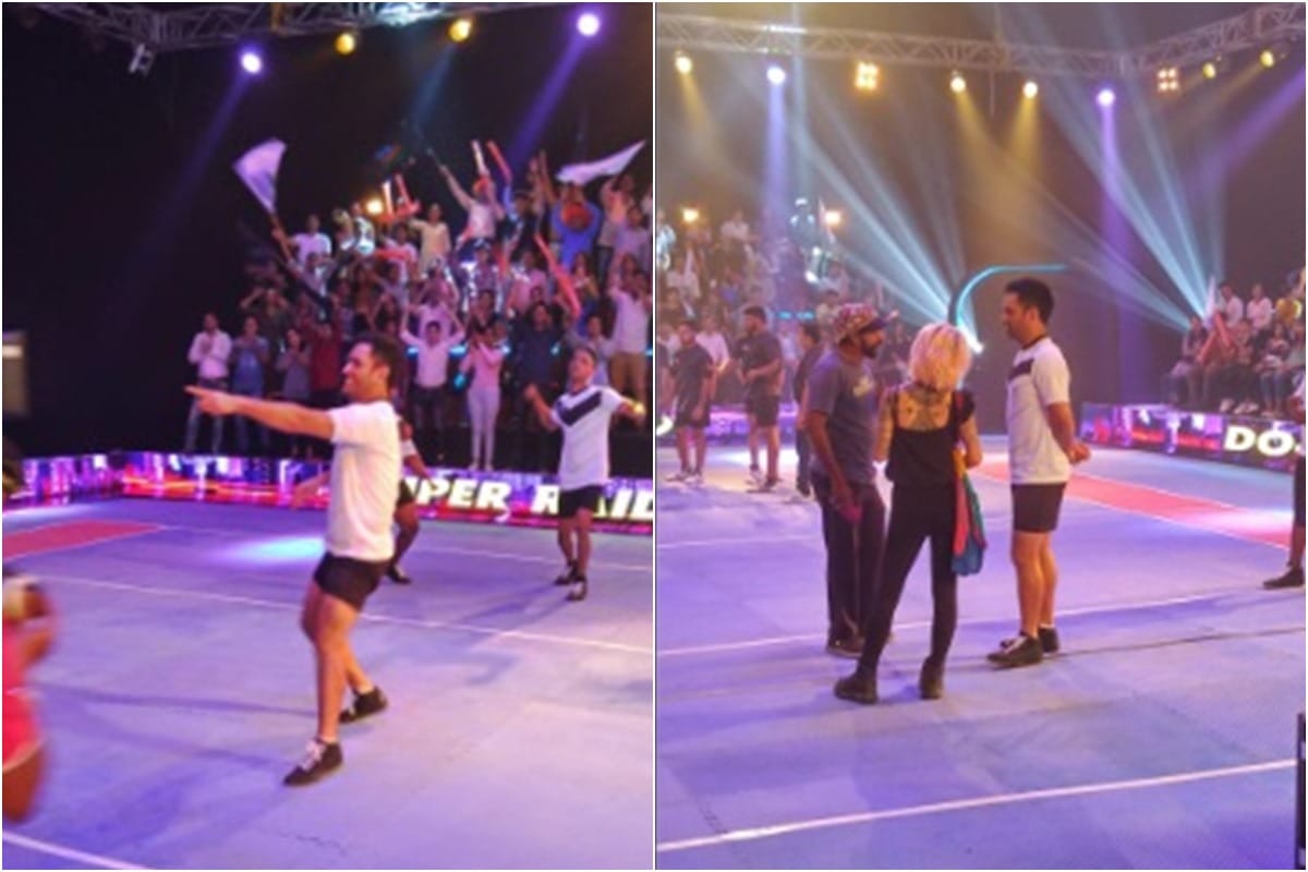ms dhoni get on the field of kabaddi for a proffesional shoot