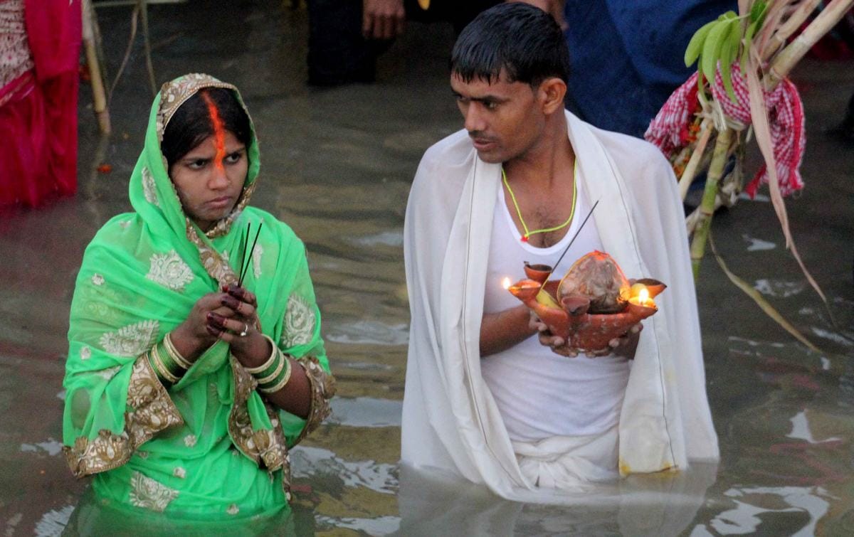 Chhath puja last day celebration in varanasi