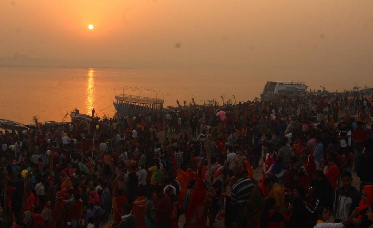 Chhath puja last day celebration in varanasi