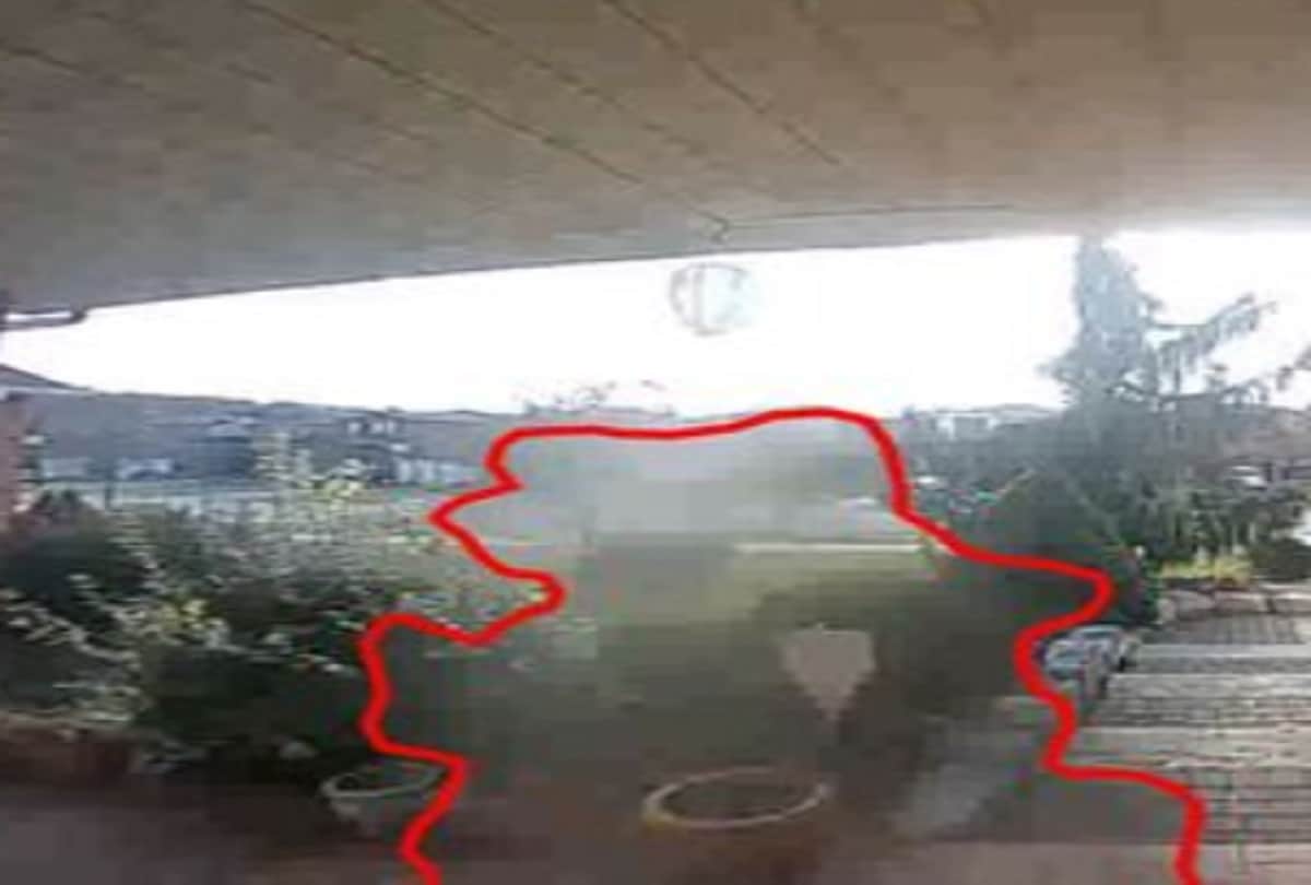 Something odd seeing on door captured on CCTV