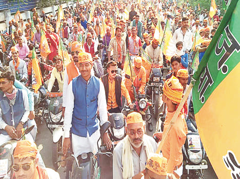 BJP launches lotus message bike rally