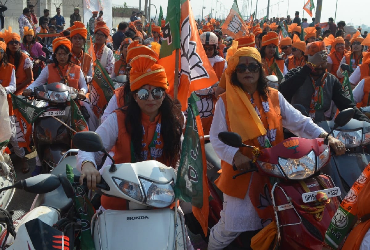 BJP Kamal sandesh yatra Bike Rally organized in Meerut